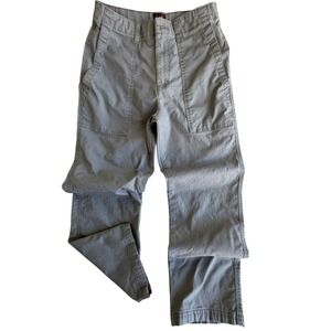 Lee Women Gray Cargo Pants Utility Pockets Button Fly Size 6 M